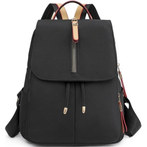 Mini Nylon Backpack for Women Lightweight Travel Purse D Black Small Trendy Bag - Picture 1 of 7